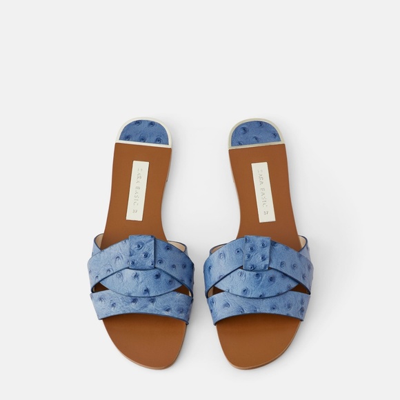 zara Shoes - Zara animal print crossover sandals blue